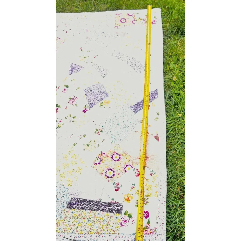Handmade Signed Wildflower Scrappy Baby Quilt Blanket Sugarloaf, NY 2003